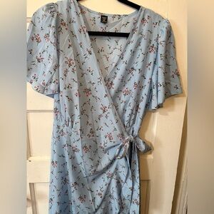 SHEIN Curve Floral Dress in Light Blue and Pink